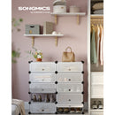 Segenn's Schoenenrek - schoenendozen- met deur - 10 laag -Schoenenopbergers - Schoenen organizer met rubberen hamer - anti-tip bescherming - Semi-transparant - wit