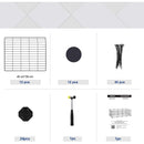 Segenn's Rooster Verblijf - voor Kleine Dieren - 12 roosters - Box - Kooi voor Cavia's - Roosteromheining voor Binnen - DIY - Incl. Rubberen Hamer - Zwart