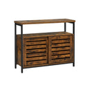 Segenn's Dressoir - Kast met 2 Schuifdeuren - Opbergkast - Industrieel design - Vintage Bruin-Zwart