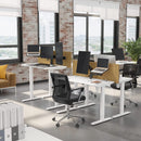 Segenn's Brampton sta bureau - Zit Sta Bureau - Elektrisch - Tafel - Hoogte en Lengte Verstelbaar - met motor staal - wit