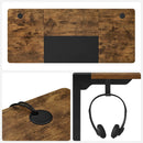 Segenn's Taurus sta bureau - elektrisch bureau - In hoogte verstelbaar bureau - traploos verstelbaar - gesplitst blad - 4 hoogtevakken - stoffen tas - bruin-zwart - 140 x 60 x (72-120) cm