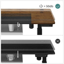 Segenn's Taurus sta bureau - elektrisch bureau - In hoogte verstelbaar bureau - traploos verstelbaar - gesplitst blad - 4 hoogtevakken - stoffen tas - bruin-zwart - 140 x 60 x (72-120) cm