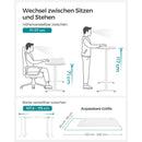 Segenn's Indus zit sta bureau elektrisch - Elektrisch bureau in hoogte verstelbaar bureau - Elektrisch bureau met wielen - 70 x 140 cm tafelblad - dubbele motor -  wit