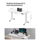 Segenn's Indus zit sta bureau elektrisch - Elektrisch bureau in hoogte verstelbaar bureau - Elektrisch bureau met wielen - 70 x 140 cm tafelblad - dubbele motor -  wit