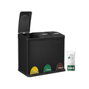 Segenn's Prullenbak - Vuilnisbak voor de Keuken - 3-in-1 Vuilnisbak - 24 liter - Afvalscheiding - Metalen Pedaalemmer - Afvalscheidingssysteem