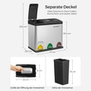 Segenn's Prullenbak - Vuilnisbak - Afvalbakken Vuilnisbakken - Pedaalemmer RVS (24 Liter 3x8L)