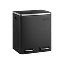 Segenn's Prullenbak - Vuilnisbak voor de Keuken - 30L Afvalbak met Pedaal - Pedaalemmer met Kunststof Binnenbak - Klapdeksel - Soft Close - Geurdicht en Hygiënisch - Zwart