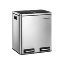 Segenn's Prullenbak - Afvalbak - 30 L Afvalbak Afvalscheiding - Met 2 binnenemmers Pedaalemmer voor keuken RVS 2 x 15