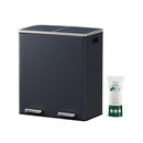 Segenn's Prullenbak - Keuken Afvalbak - 60 liter - met 2 Vakken - Afvalscheiding 2x30 L - Metalen Pedaalemmer - Kunststof Binnenbak