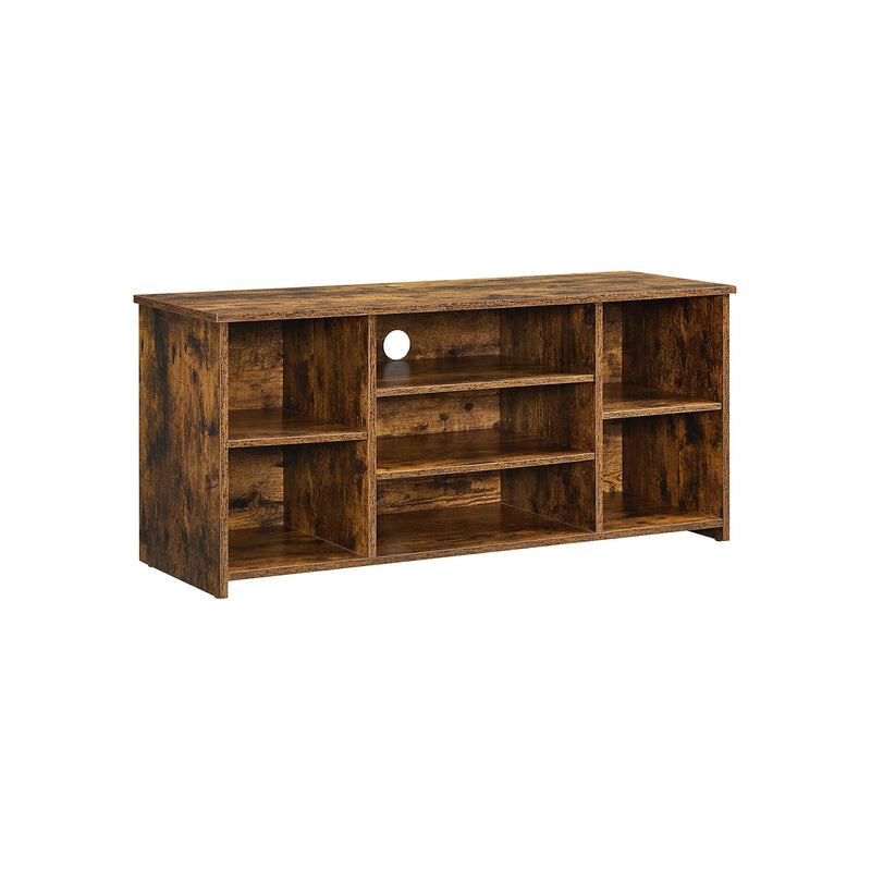 Segenn's Tv-meubel - Tvkast - tv-tafel - Met 7 open vakken - Verstelbare planken - voor tv's tot 43 inch - Vintage Bruin