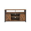 Segenn's Gaaf TV Meubel - TV Kast - 2 Schuifdeuren - Tot 60 Inch - 135 x 40 x 76 cm - Verstelbare Schappen - Industrieel - Bruin - Zwart