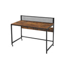 Segenn's Bureau - Bureau Met rasterwand - Opbergzakken van stof - Voor foto's/ schrijfwaren/ industrieel - vintage bruin-zwart