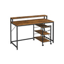 Segenn's Oxford Bureau - Hoekbureau - Met trolley - Industrieel - Werktafel - Computerbureau - Zwart - Bruin 118 x 60 x 89 cm