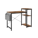 Segenn's Finlay Bureau - Met verstelbare plank - Met Zijvak - Industrieel - Vintage Bruin-Zwart 110 x 50 x 90 cm