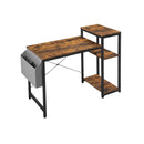 Segenn's Murray Bureau - Met verstelbare plank - Met Zijvak - Industrieel - Vintage Bruin-Zwart 130 x 50 x 90 cm