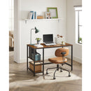 Segenn's Tokyo Bureau - hoekbureau - Bureau met 2 Legplanken - bureautafel - Metalen Frame - Bruin Zwart