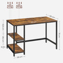 Segenn's Tokyo Bureau - hoekbureau - Bureau met 2 Legplanken - bureautafel - Metalen Frame - Bruin Zwart