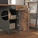 Segenn's Austin Bureau - Bureautafel - met Lade en Kast - Metaal - Bureau Industrieel - Donkerbruin