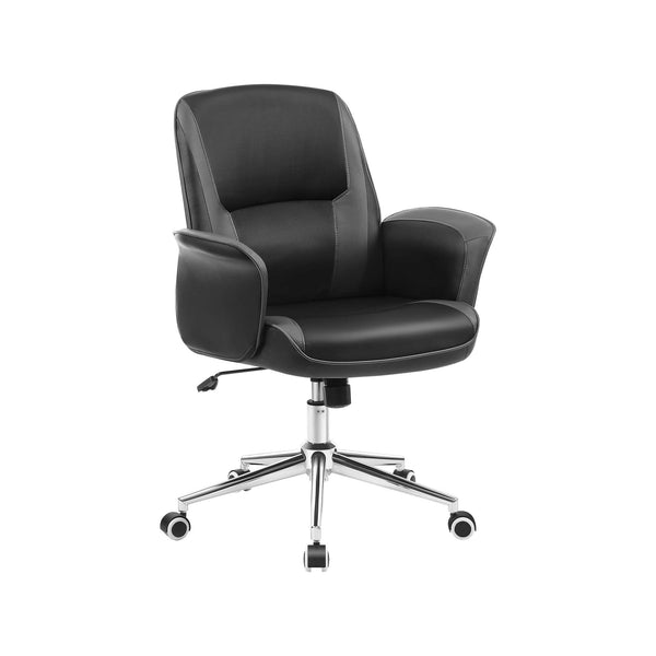 Segenn's bureaustoel - PU-oppervlak - draaistoel - computerstoel - in hoogte verstelbaar - wipfunctie - zwart-grijs