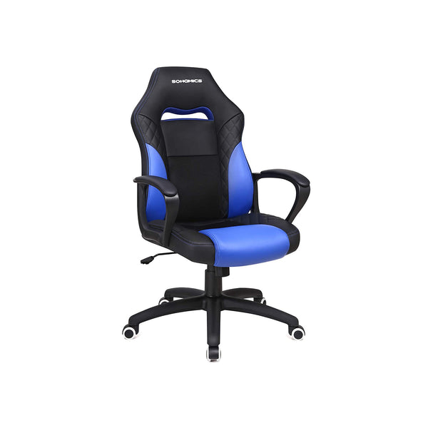 Segenn's ergonomisch bureaustoel - bureaustoel - gamestoel - met schommelfunctie- - racestoel - S-vormige rugleuning - draagvermogen tot 150 kg - kunstleer - zwart-blauw