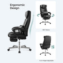 Segenn's Bigboss bureaustoel - ergonomische bureaustoel - gamestoel - met opklapbare hoofdsteun - uitschuifbare voetensteun - extra grote orthopedische directiestoel - kunstleer - Zwart 91,4 x 66,4 x 37,4 cm