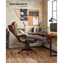 Segenn's Rio Gamestoel - Kunstleer - Bureaustoel met Voetensteun - Bureaustoel - Ergonomisch Design - Belastbaar tot 150 kg - Zwart-Rood