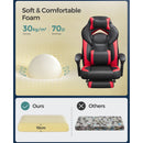 Segenn's Rio Gamestoel - Kunstleer - Bureaustoel met Voetensteun - Bureaustoel - Ergonomisch Design - Belastbaar tot 150 kg - Zwart-Rood