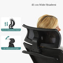 Segenn's Bureaustoel - Ergonomische Draaistoel met Kleerhanger - Netbekleding - Verstelbare Hoofdsteun - in Hoogte Verstelbare Rugleuning - Hellingshoek tot 110° - Zwart