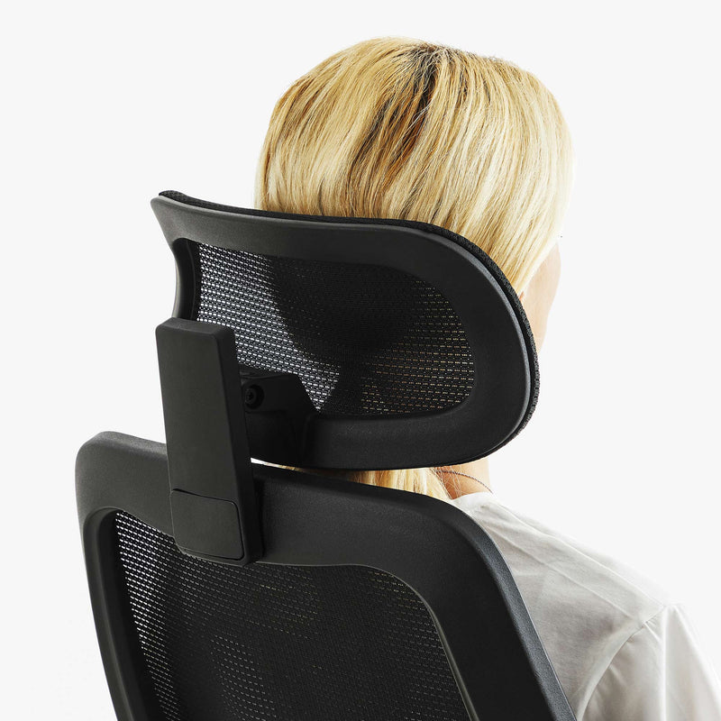 Segenn's Leen bureaustoel - ergonomische bureaustoel - verstelbare armleuningen en hoofdsteun - wipfunctie -ademend mesh - in hoogte verstelbaar -zwart