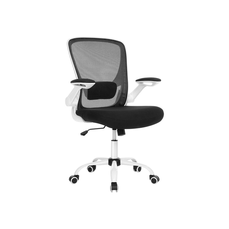 Segenn's Seattle Bureaustoel - Ergonomische bureaustoel - met opklapbare met netbekleding - 360 ° draaistoel - Verstelbare lendensteun - Ruimtebesparend - zwart-wit