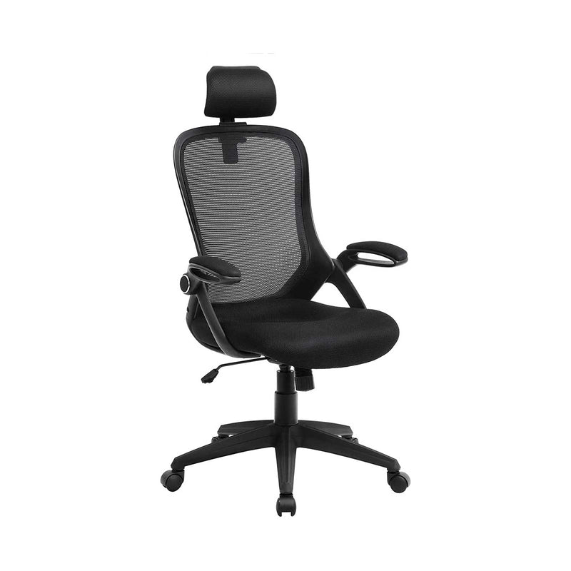 Segenn's bureaustoel - ergonomische bureaustoel - verstelbare draaistoel - opklapbare armleuning - verstelbare hoofdsteun - 360° draaibaar - hoogte verstelbaar - zwart