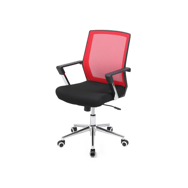 Segenn's Luxe Ergonomische Bureaustoel - Mesh - Verstelbaar - Bureaustoelen - met gaasafdekking - Rood - Zwart