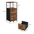 Segenn's Ladeblok - Ladeblok bureau - archiefkast - kantoorkast met 2 lades - printerstandaard - industrieel - bruin-zwart