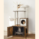 Segenn's Kupky krabpaal met kattenbak - Kattenbak - krabpaal - vintage bruin