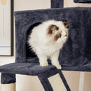 Segenn's Hoge krabpaal XL krabpaal, krabpaal hoog XL Luxe kattenhuis 206 cm, Rookgrijs