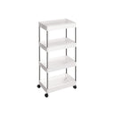 Segenn's Keukentrolley - Keukenwagen - met 4 niveaus - Op Wielen - Ruimtebesparend Keukenrek en Badkamerrek - voor de Keuken - het Kantoor en de Badkamer - Wit