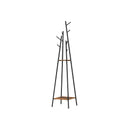 Segenn's Kapstok - Industrieel Stijl - Vintage Bruin-Zwart - Kledingstandaard - met 8 Haken en 2 Planken