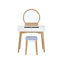 Segenn's Rome Kaptafel - make up tafel - wasbare krukhoes, wit en natuurlijke kleur