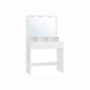 Segenn's Ashley kaptafel -- make up tafel - Backstage Vanity - met spiegel - met 9 LED-lampen - instelbare helderheid - wit