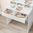 Segenn's Ashley kaptafel -- make up tafel - Backstage Vanity - met spiegel - met 9 LED-lampen - instelbare helderheid - wit