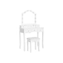 Segenn's InstaG Kaptafel - Kaptafel Met Spiegel - Make up Tafel - Met kruk - met 6 vakken, 5 lades - 10 gloeilampen