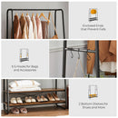 Segenn's Lockport kledingrek - kapstok staand - garderoberek - kapstok met schoenenrek - 6 haken - Industrieel - Vintage Bruin-Zwart