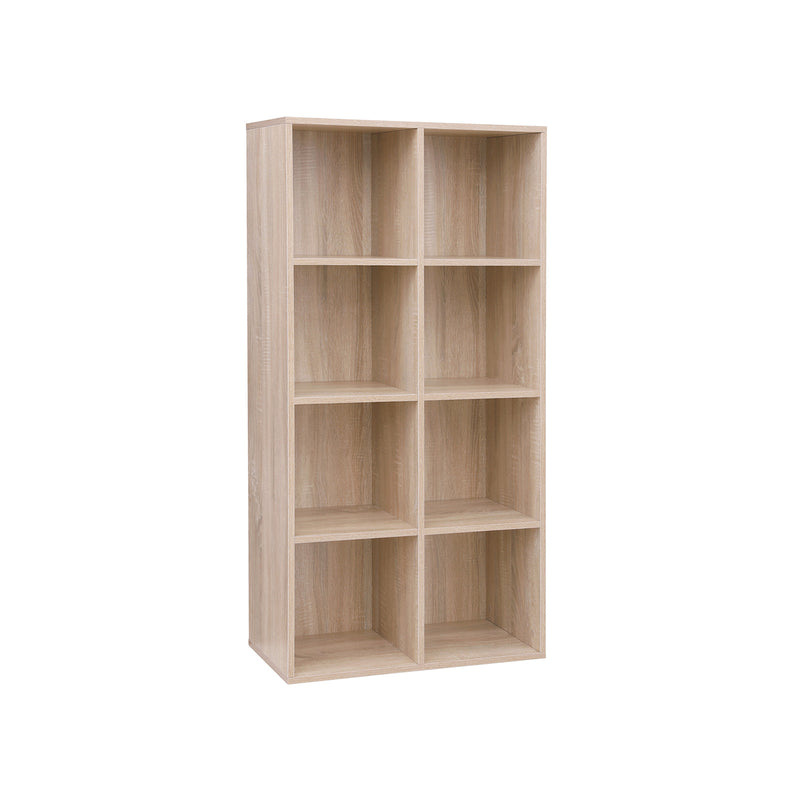 Segenn's Boekenkast - met 8 Vakken - Boekenkast van Hout - Als Decoratieve Plank - Vrijstaande Kast - voor Kantoor - Thuis - Eikenkleur