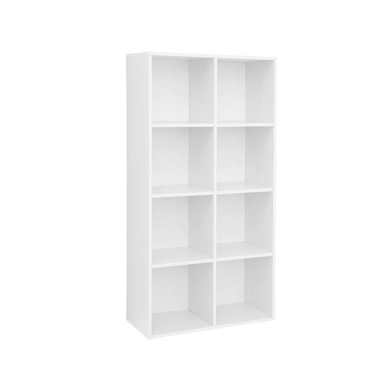 Segenn's Boekenkast - met 8 vakken - Boekenkast van Hout - Als Decoratieve Plank - Vrijstaande Kast - voor Kantoor - Thuis - Wit