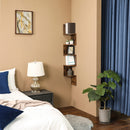 Segenn's Stockton Boekenkast- Wandrek - Hoekkast - Hoekrek - Met 5 niveaus - Vintage - Donkerbruin