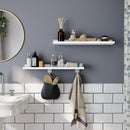 Segenn's Boekenrek - Wandplank - Wandplank set van 2 - Zwevende Planken met Hoogglans Afwerking - 60 x 10 cm - Eenvoudige Montage - Wit