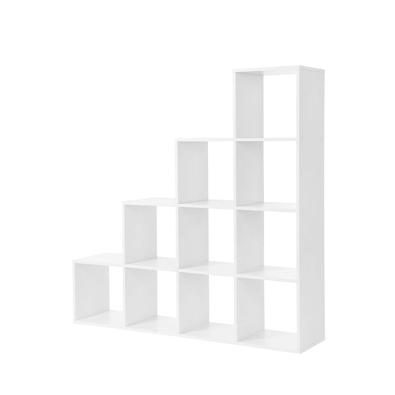 Segenn's boekenkast - trap - 10 kubusvakken - houten displayplank - vrijstaande plank - Wand rek - wit