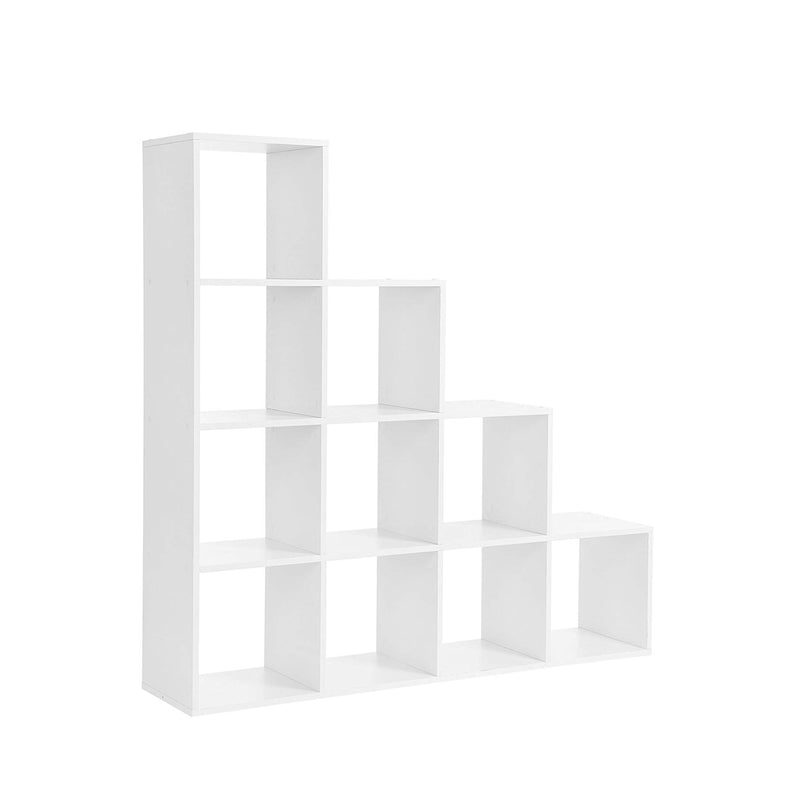 Segenn's boekenkast - trap - 10 kubusvakken - houten displayplank - vrijstaande plank - Wand rek - wit