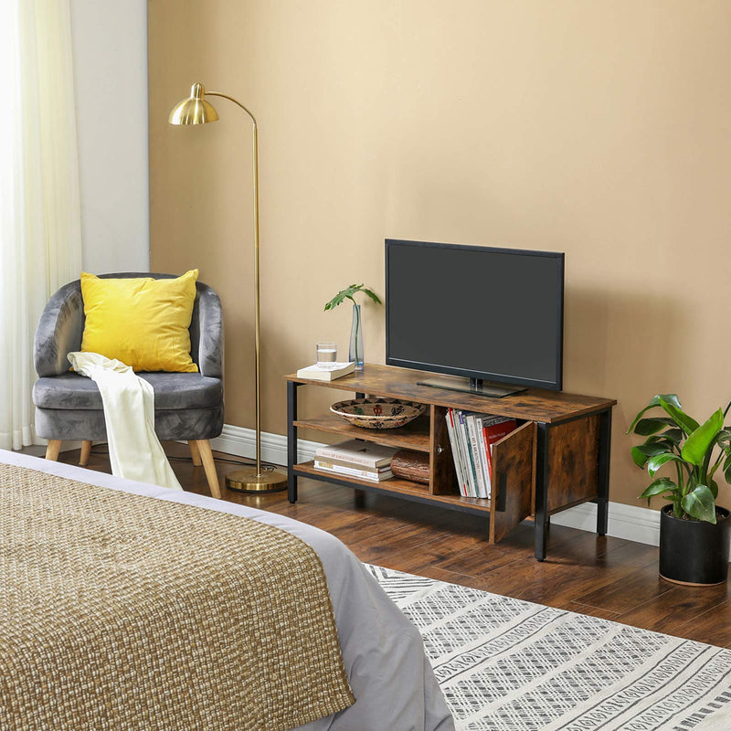 Segenn's Axis Tv Kast - lowboard met 2 plankn - tv meubel - tv's tot 48 inch - industrieel design - vintage - bruin zwart