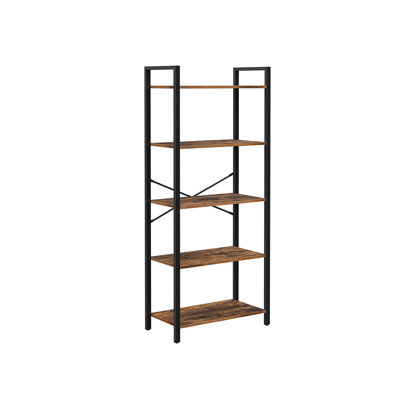 Segenn's Luxe4 boekenkast - opbergplank - met 5 niveaus - industrieel - vintage - bruin-zwart